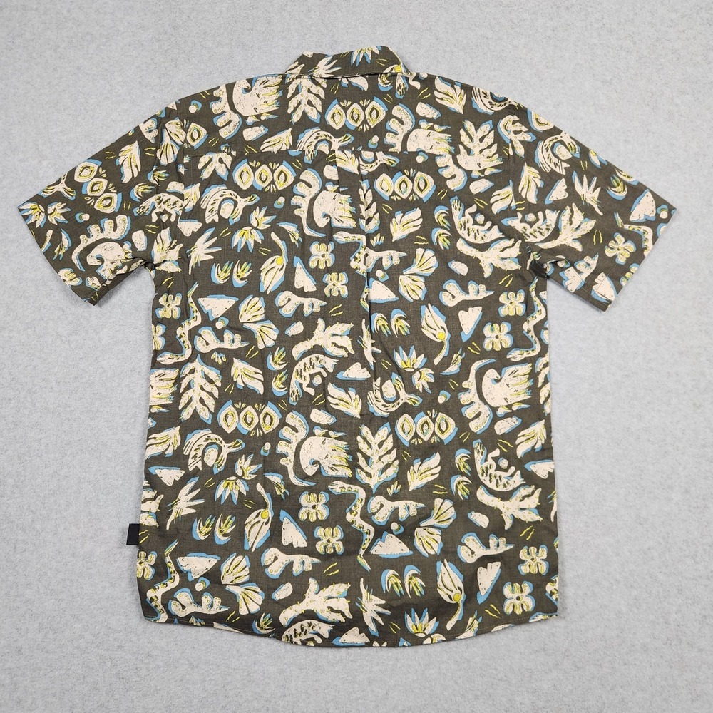 Patagonia Shirt Small Green Floral Go To Camp Hawaiian Vacation Cruise Beach - Picture 2 of 11